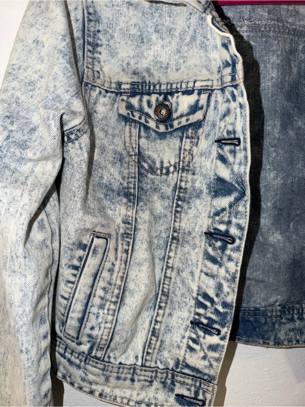 Highway Jeans - Acid Wash Light Blue Cropped Moto Denim Jacket - Women’s Medium - Picture 5 of 8